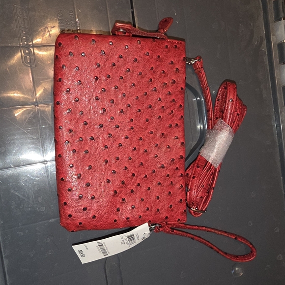 Red Ostrich Crossbody - Picture 6 of 6